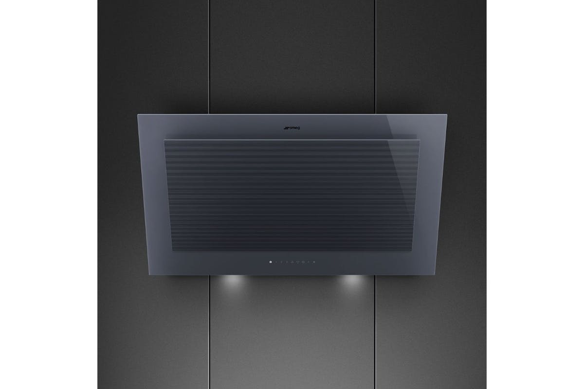 Smeg Linea 90cm Decorative Wall Mount Hood | KV194G | Neptune Grey-5