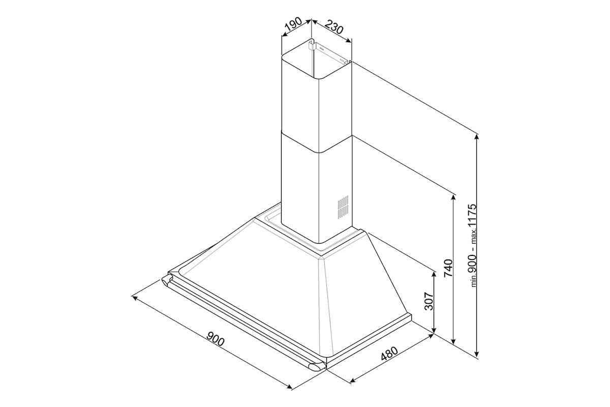 Smeg 90cm Chimney Hood | KT90PE | Cream-3