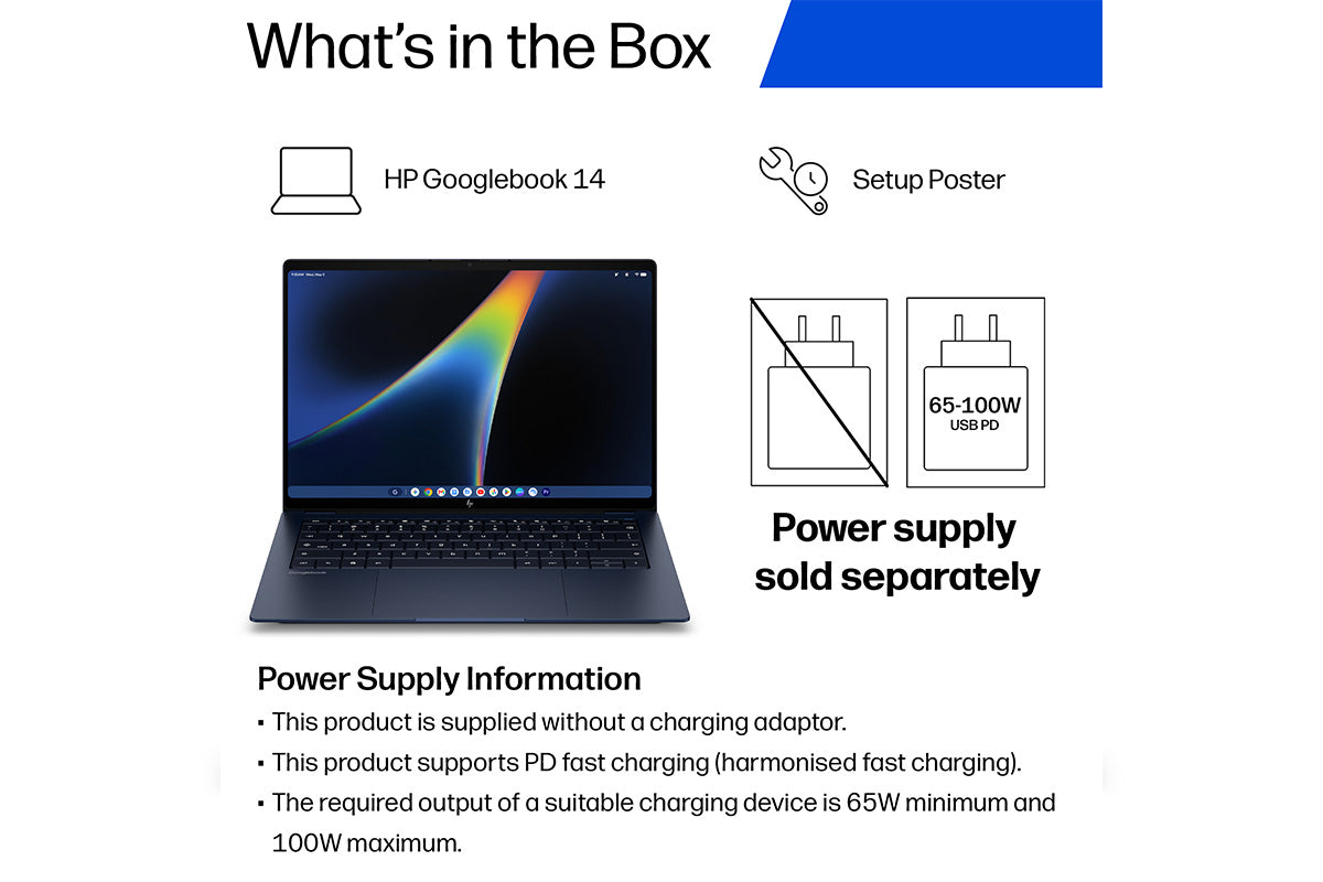 HP Googlebook Snapdragon X Elite | 16GB | 512GB | Atmospheric Blue Aluminum | Qualcomm Adreno-2