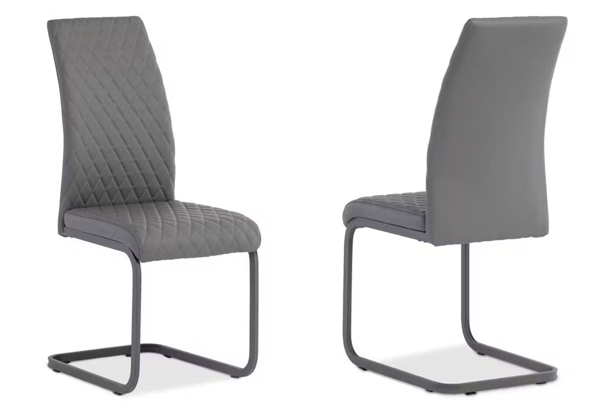 Hudson Dining Chairs | Leather | Grey | Set of 2-2