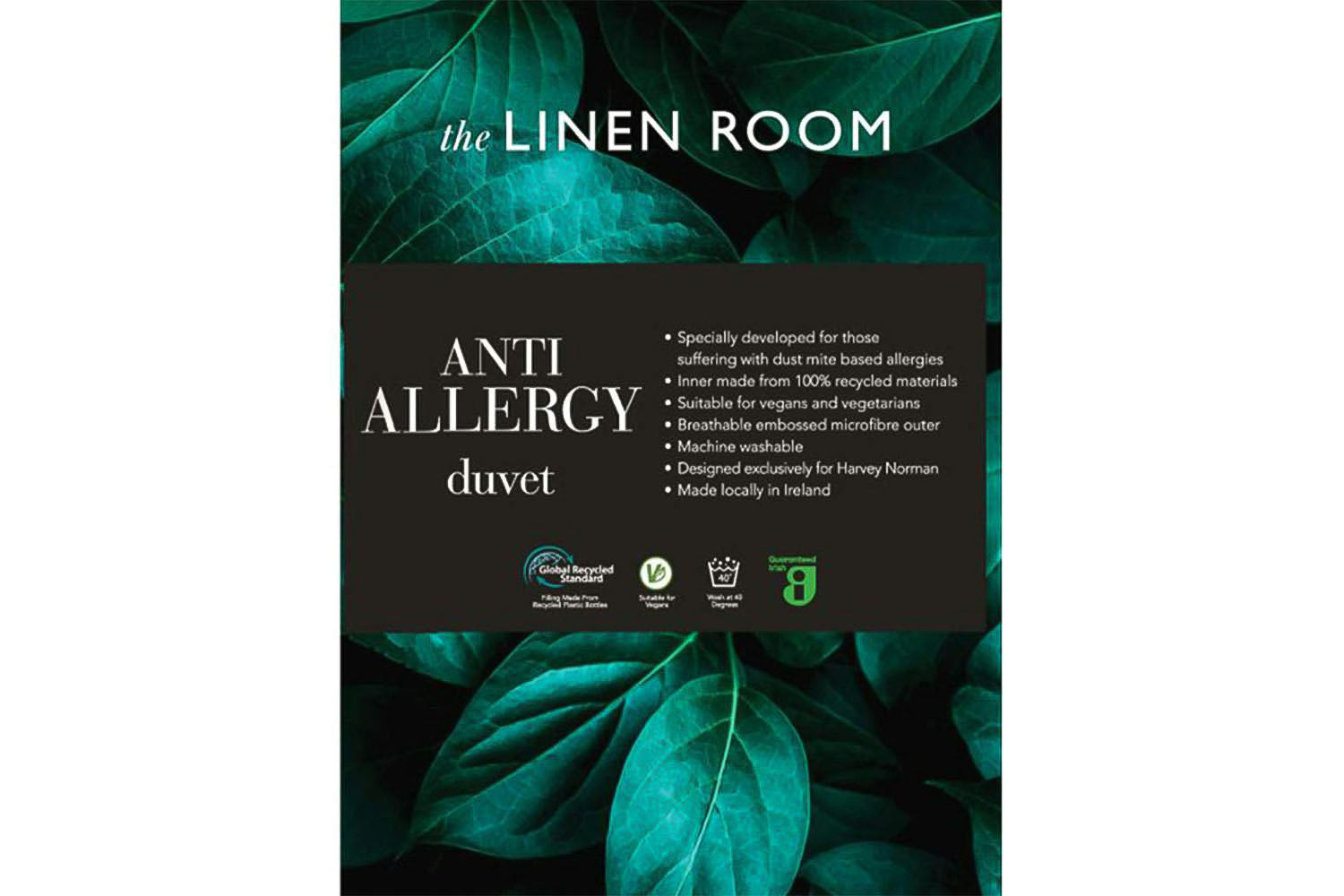 The Linen Room | Botanical Anti Allergy 4.5 Tog Duvet | Super King