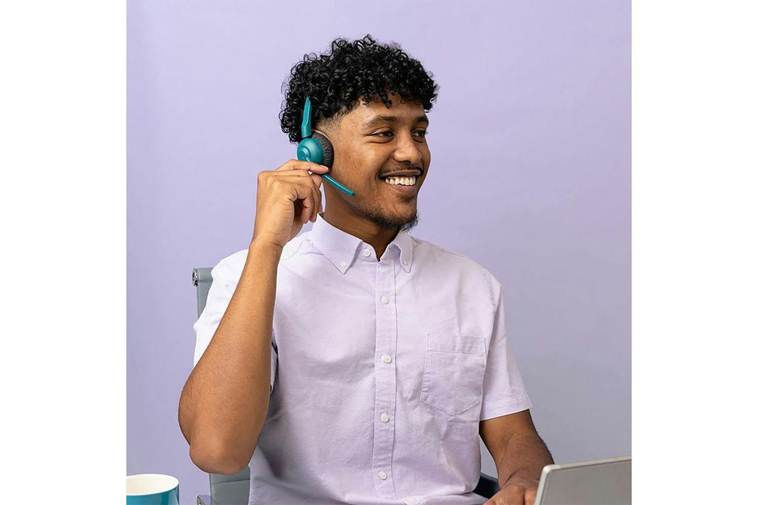 JLab Go Work Pop On-Ear Headset | Teal-2
