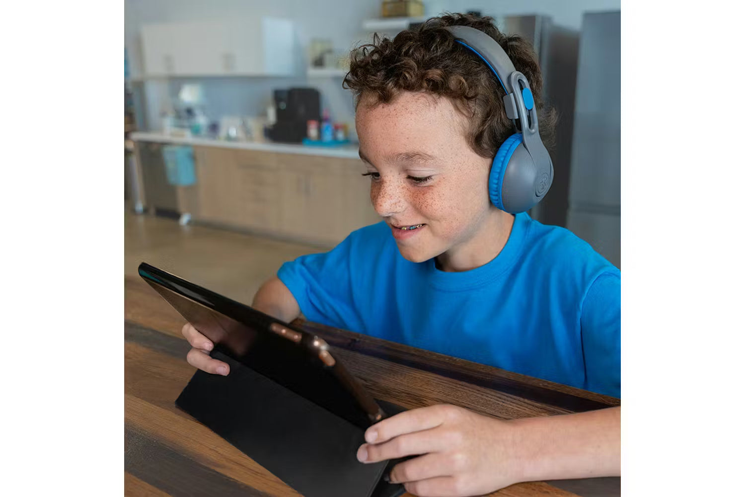 JLab JBuddies Studio 2 Kids On-Ear 2 In 1 Wireless & Wired Headphones | Grey/Blue-2