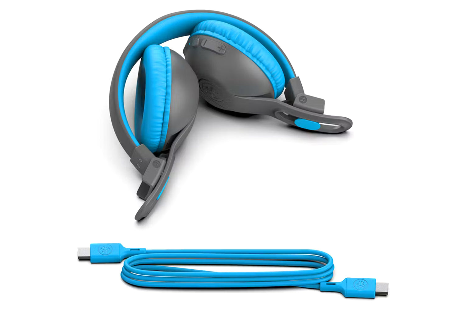 JLab JBuddies Studio 2 Kids On-Ear 2 In 1 Wireless & Wired Headphones | Grey/Blue-3
