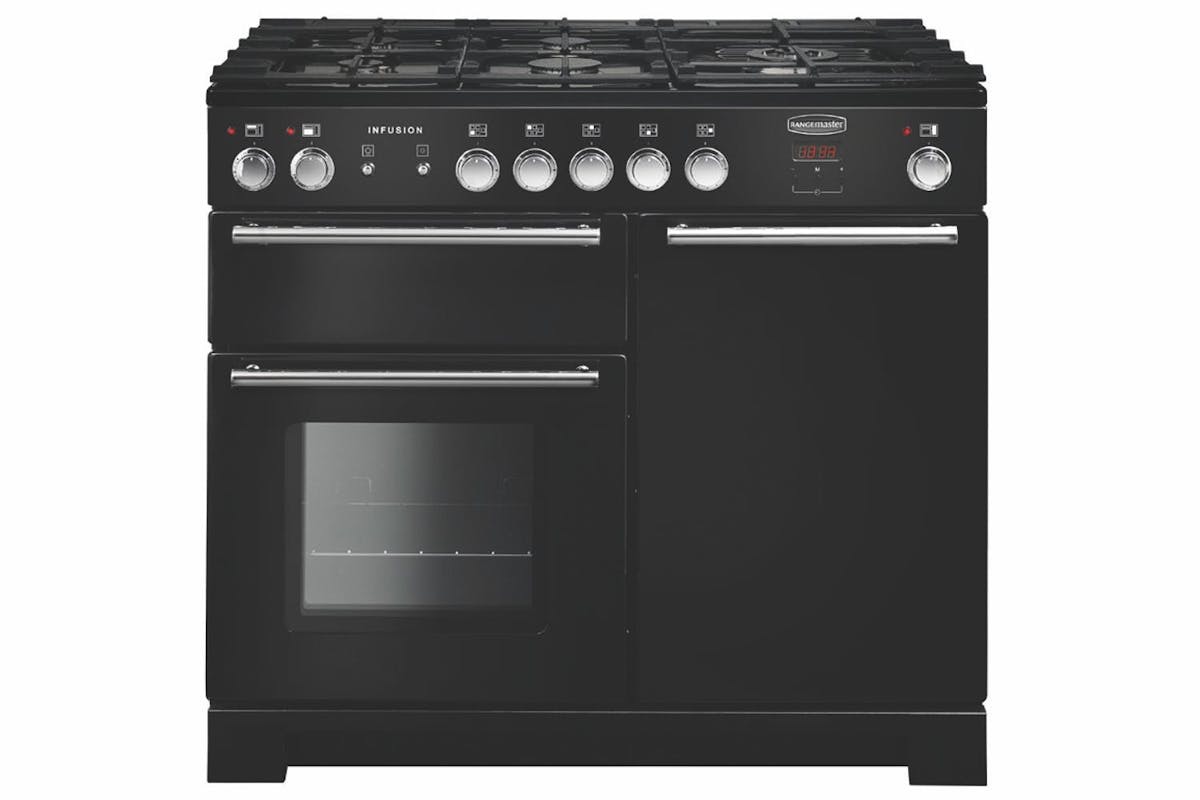 Rangemaster Infusion 100cm Dual Fuel Range Cooker | INF100DFFBL | Black