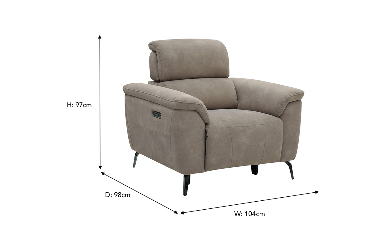 Izzy Armchair | Power Recliner | Fabric | Taupe-2