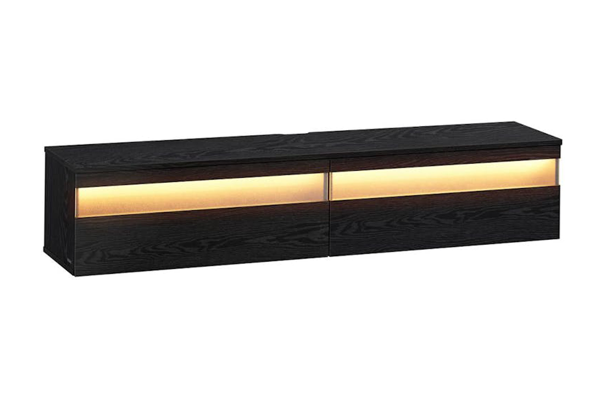 Vasagle Kailyn Tv Stand | Wall Mounted | Ebony Black | 147 X 35 X 30 Cm