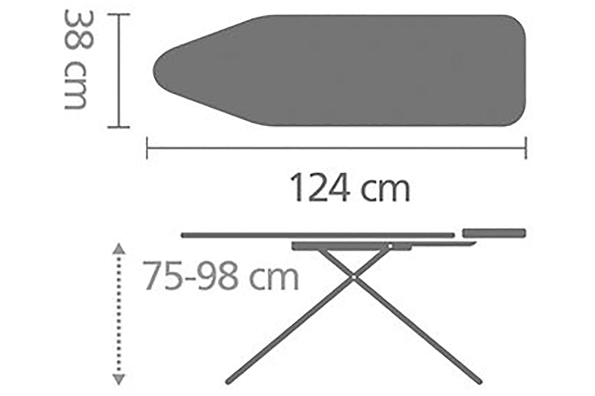 Brabantia Steam Ironing Board B | Denim Blue | 124 x 38 cm-7