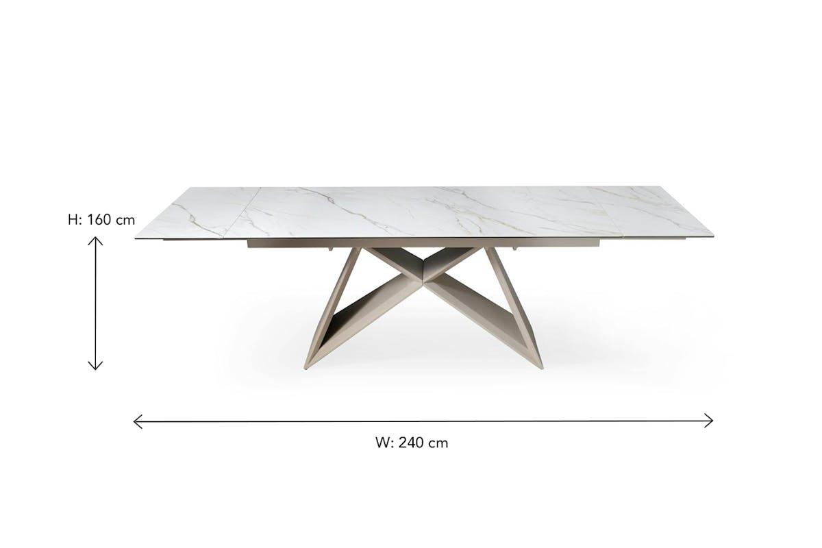 Milano Extending Dining Table | White/Beige-15