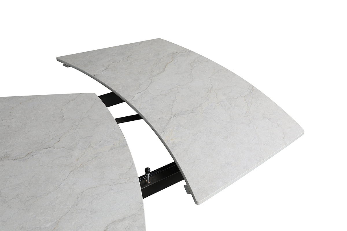 Arcadia Extending Swivel Dining Table | White-5