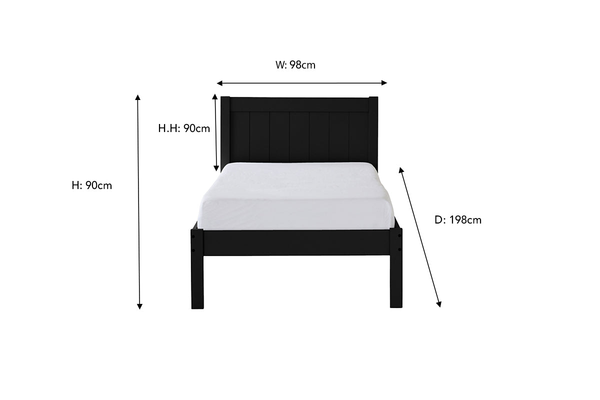 Jay Bed Frame | Single | 3ft | Black-3