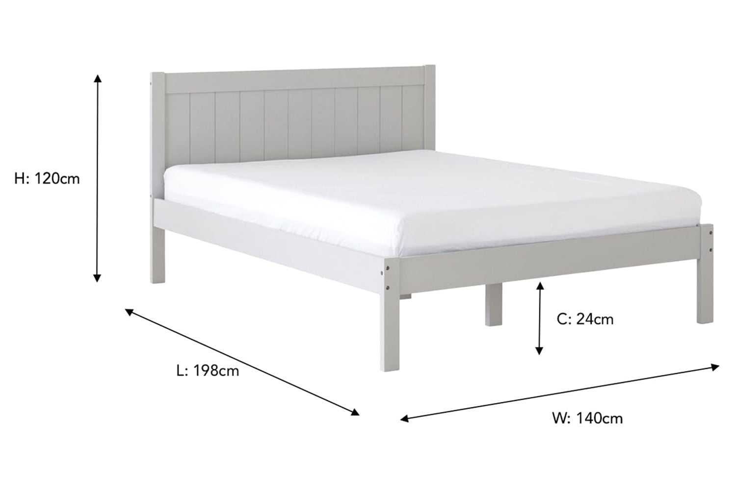 Jay Bed Frame | Double | 4ft6 | Grey-3