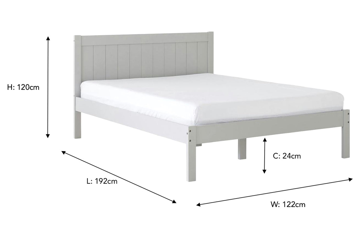 Jay Bed Frame | Small Double | 4ft | Grey-3