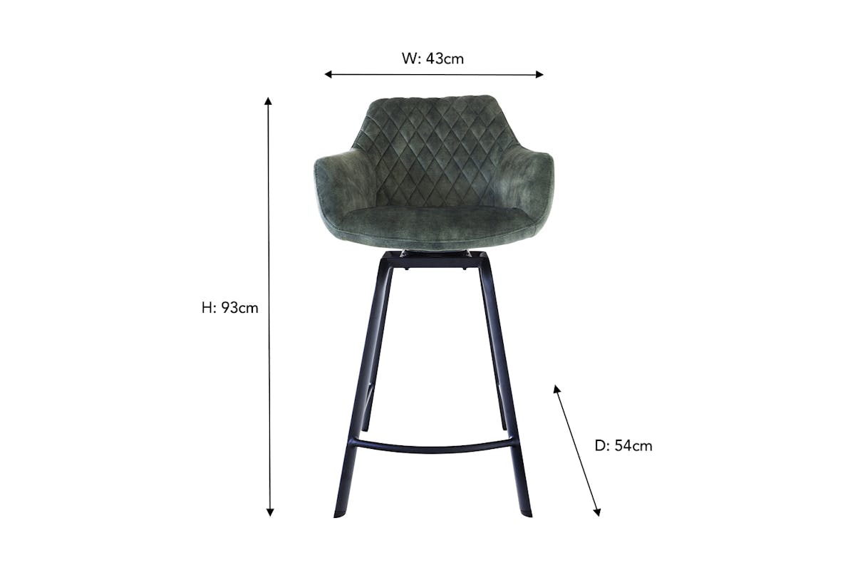 Celine Counter Stool | Swivel | Green-8