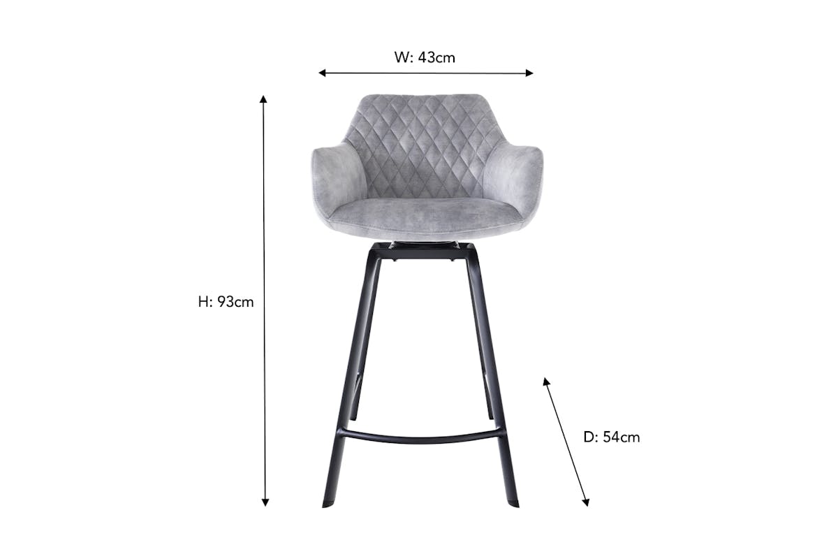 Celine Counter Stool | Swivel | Silver-8