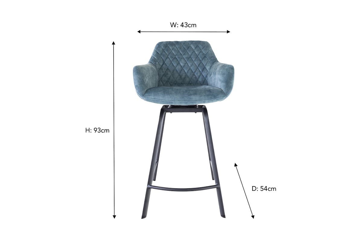 Celine Counter Stool | Swivel | Teal-8
