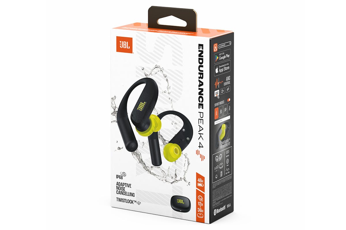 JBL Endurance Peak 4 Noise Cancelling Sport Earbuds | Black/Lime-8