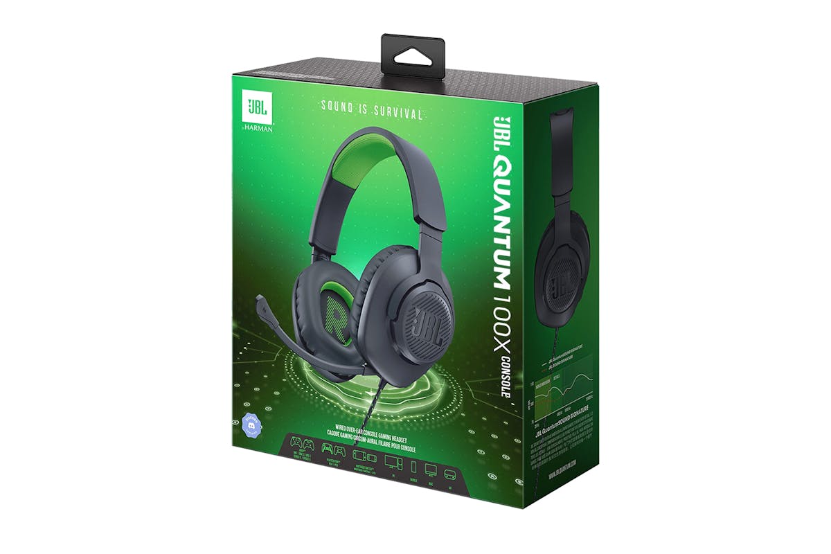 JBL Quantum 100X Console Gaming Headset | Black/Green-11