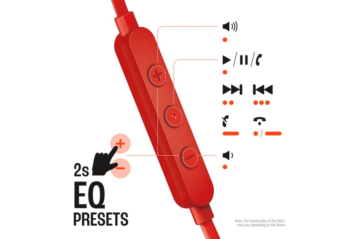 JBL Tune 305C USB-C In-Ear Earphones | Red-2