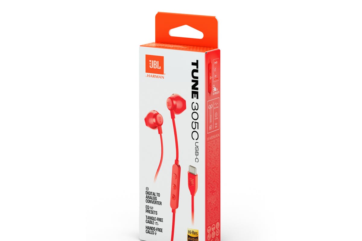 JBL Tune 305C USB-C In-Ear Earphones | Red-8