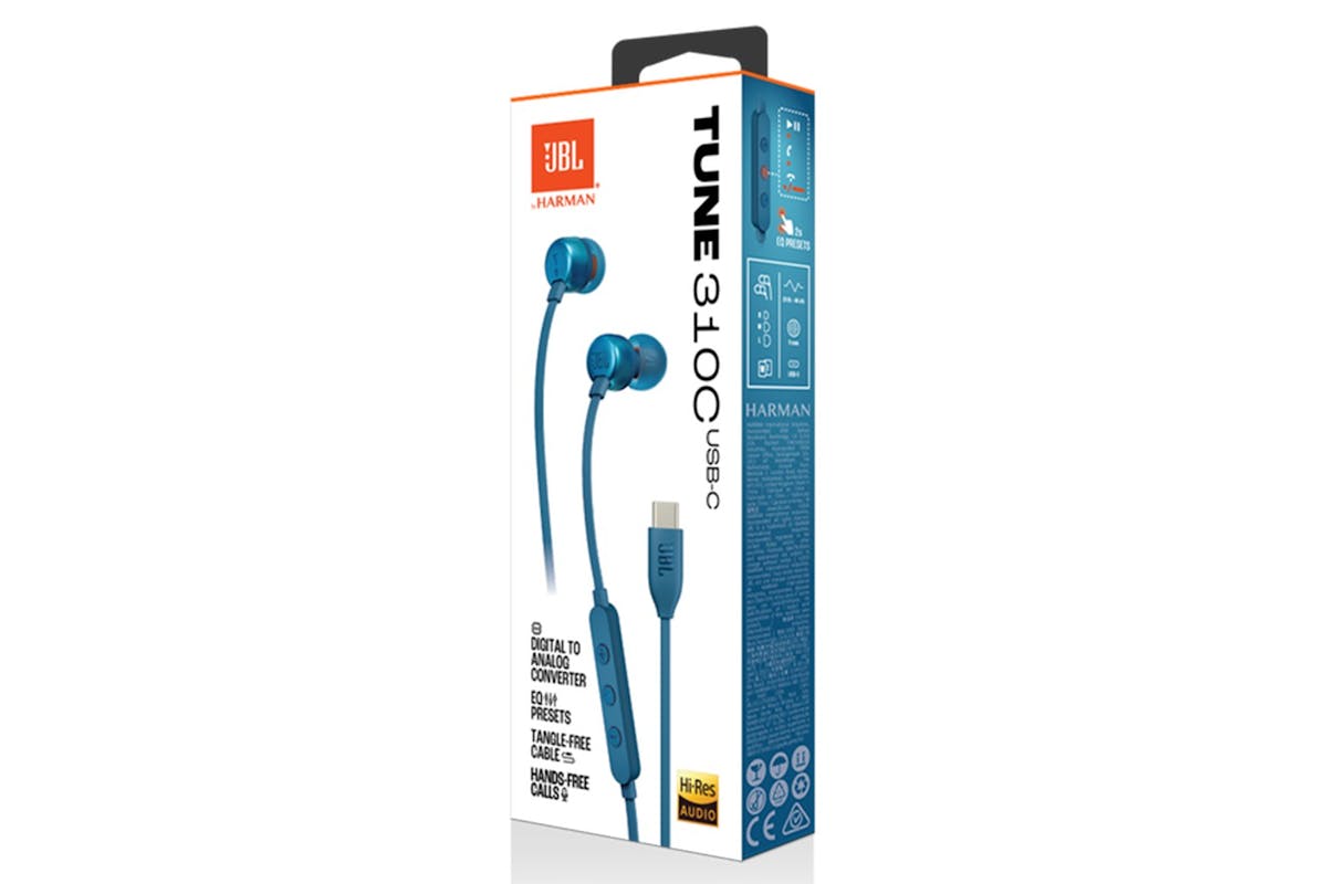 JBL Tune 310C USB-C In-Ear Earphones | Blue-9