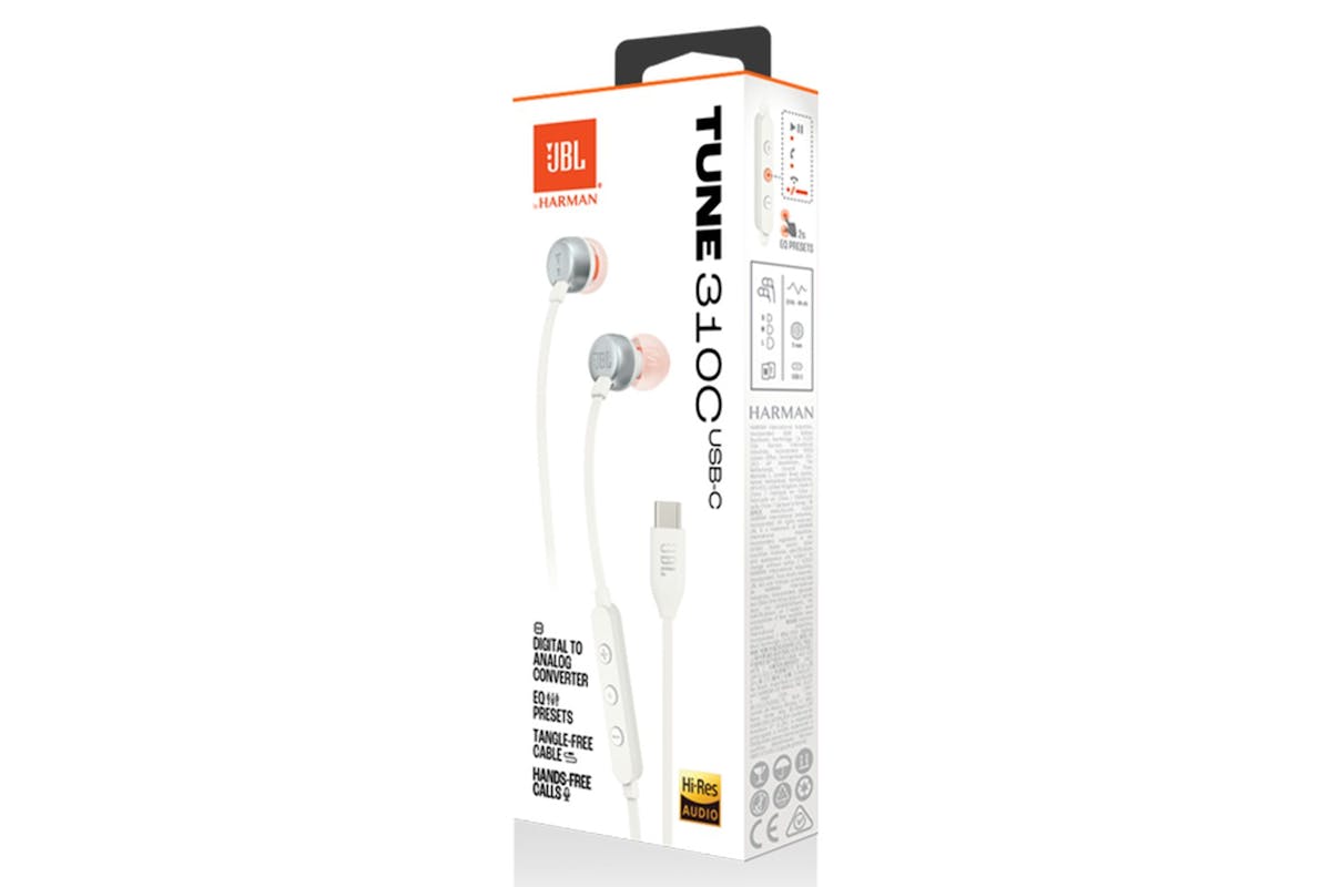 JBL Tune 310C USB-C In-Ear Earphones | White-9