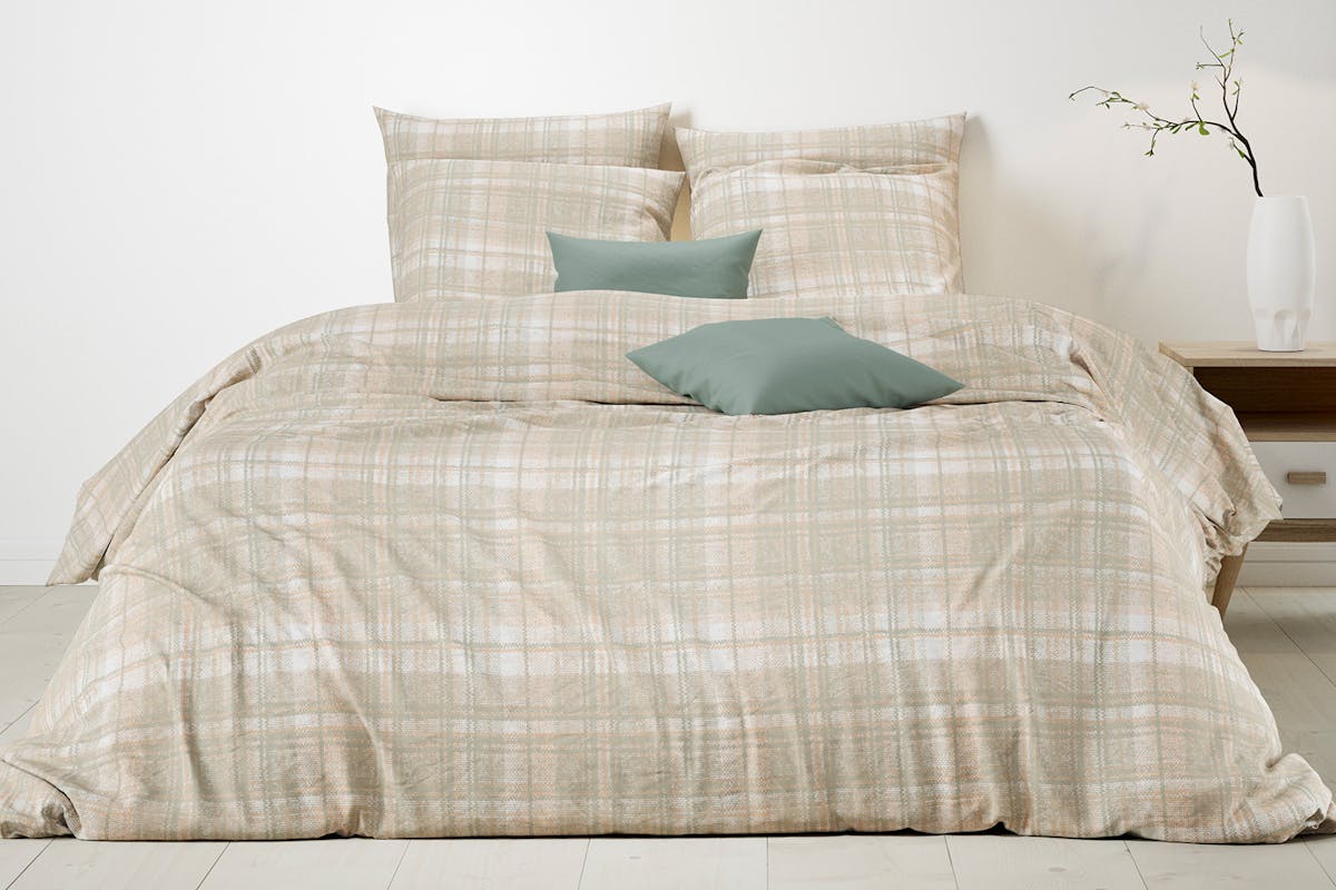 Mistral Home | Shetland Duvet Cover Set | Peach/White | Super King