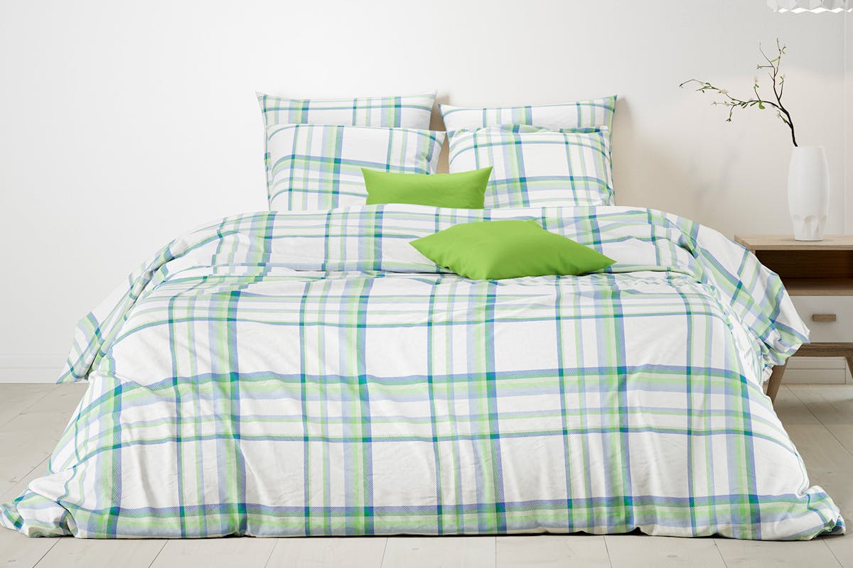 Mistral Home | Madras Duvet Cover Set | Green/Blue | Double