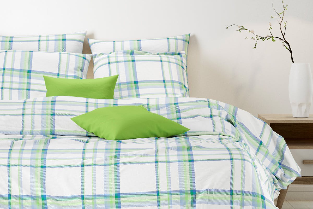 Mistral Home | Madras Duvet Cover Set | Green/Blue | Double-2