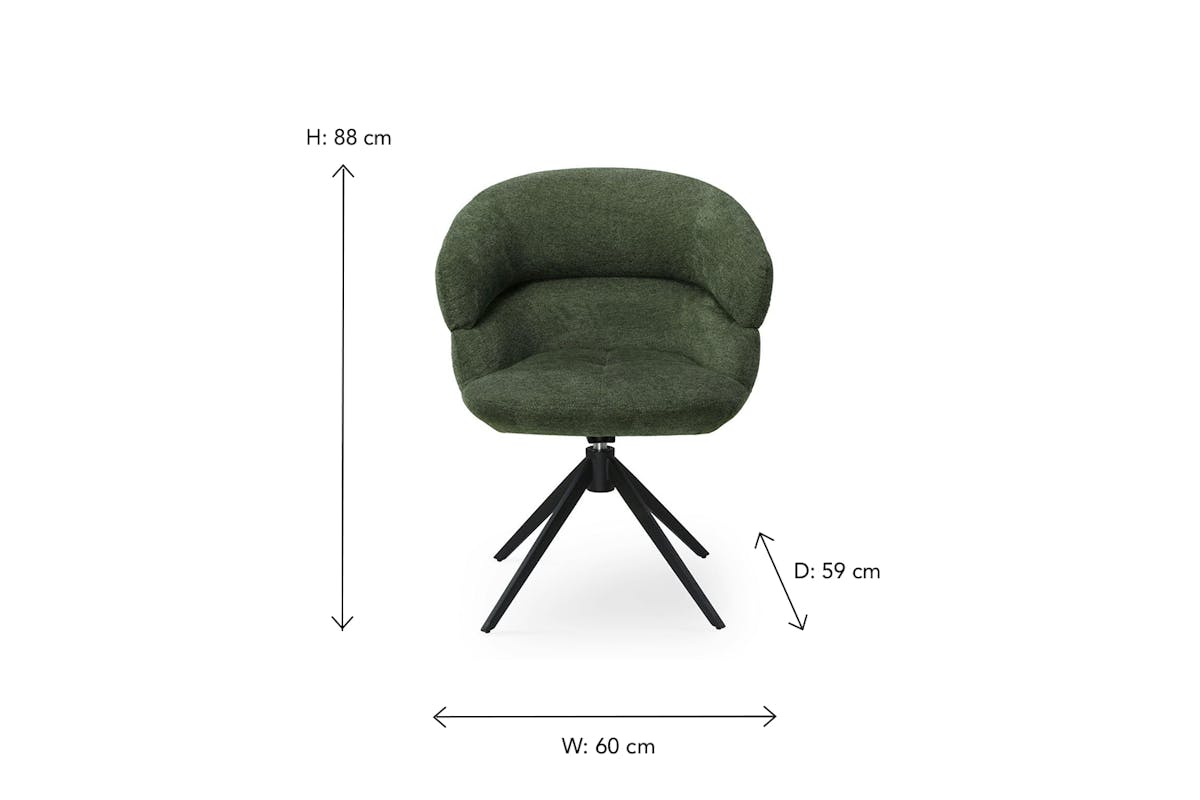 Delma Dining Chair | Swivel | Green-5