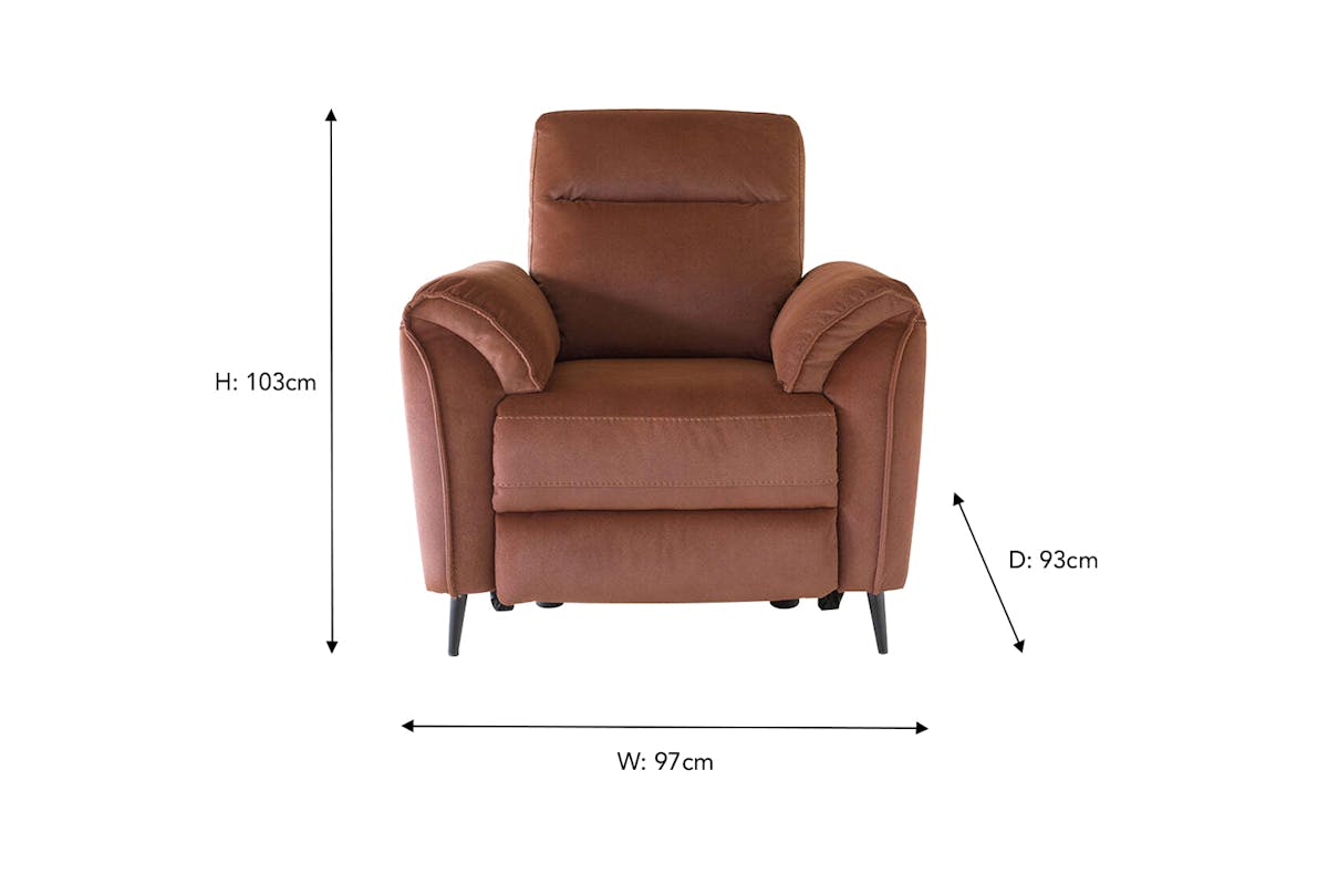 Arbour Armchair | Power Recliner | Fabric | Rust-3