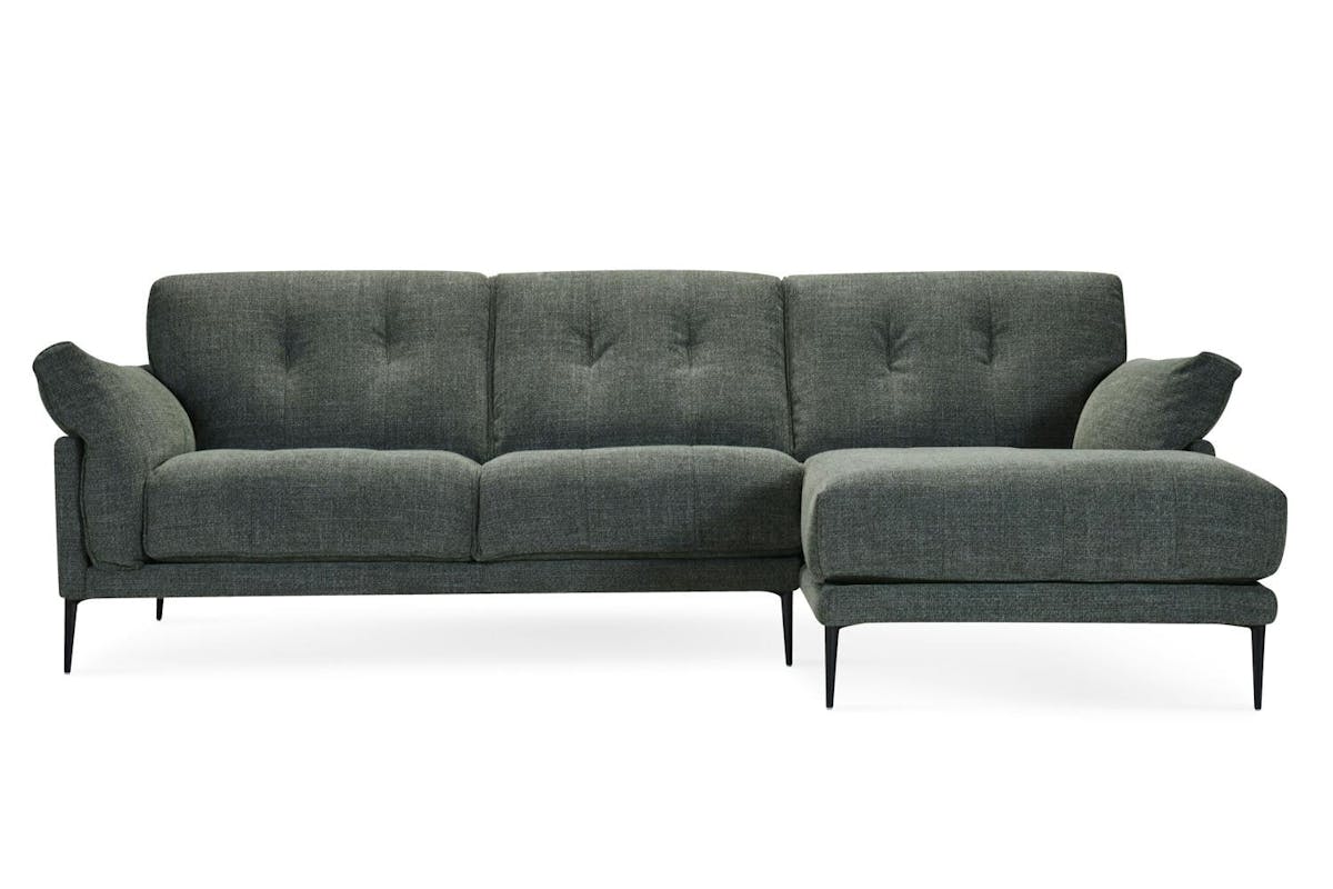 Josie 2.5 Seater Small Chaise Sofa | Fabric | Dark Green