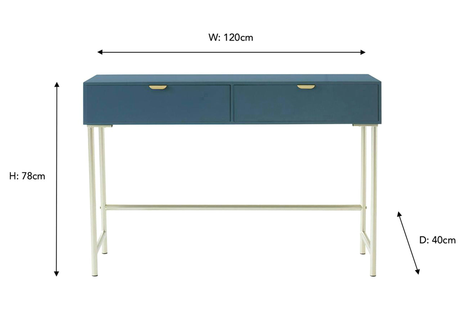 Frankie Desk | 2 Drawer | Blue-3