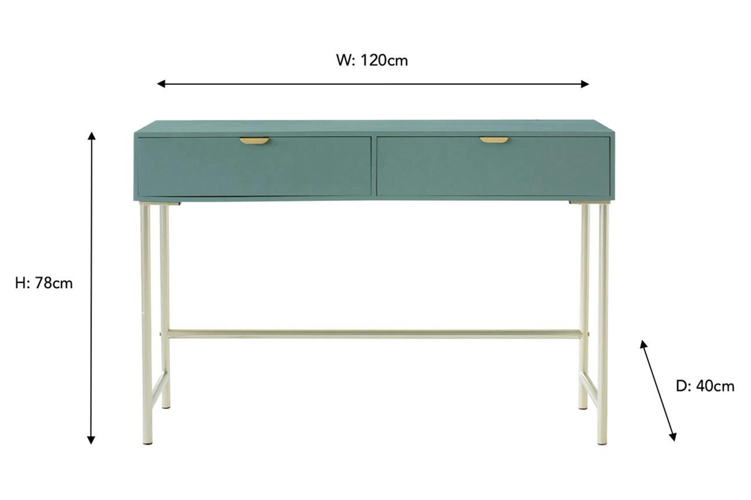 Frankie Desk | 2 Drawer | Green-3