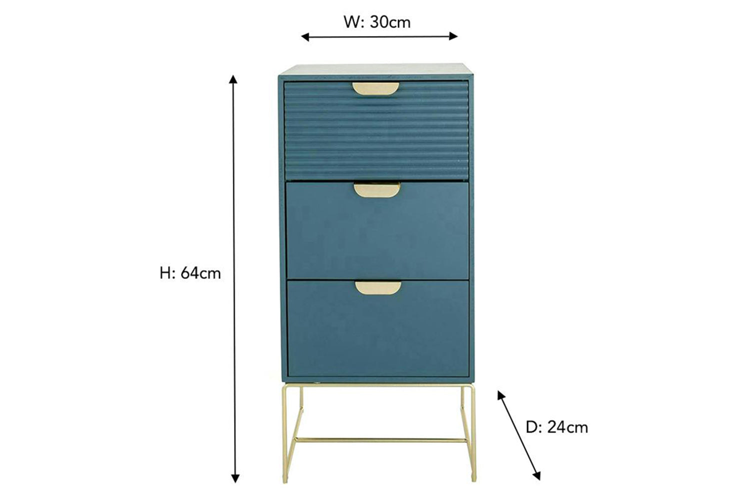 Frankie Bedside Table | Slim | Blue-2