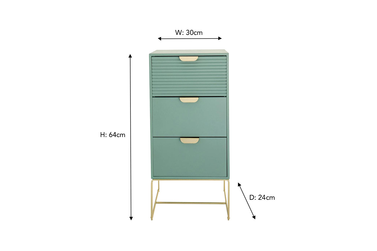 Frankie Bedside Table | Slim | Green-3