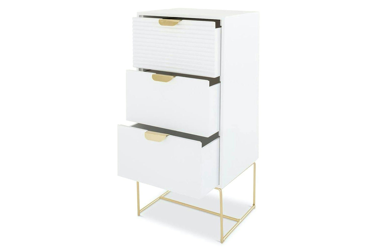 Frankie Bedside Table | Slim | White-2