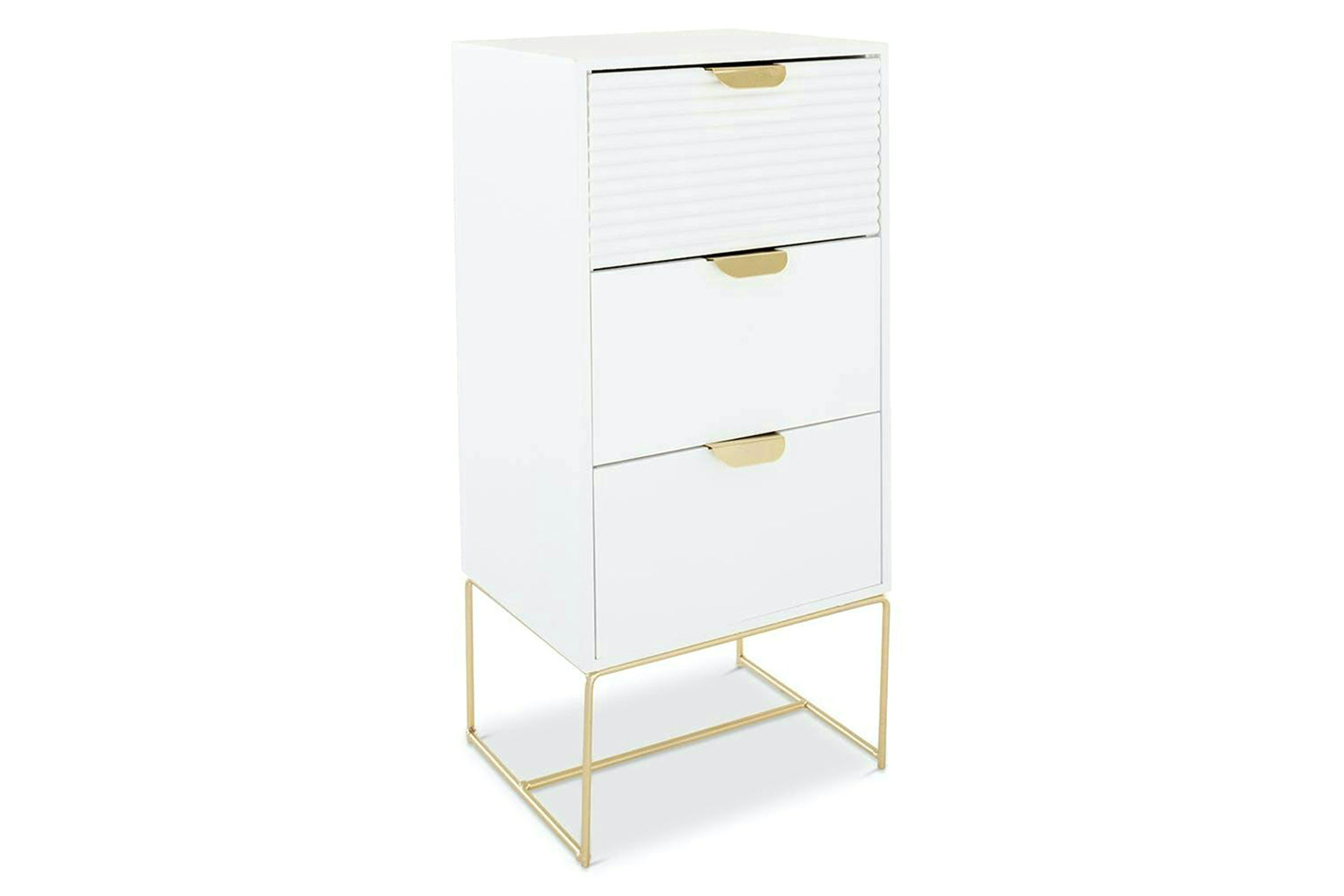 Frankie Bedside Table | Slim | White-4