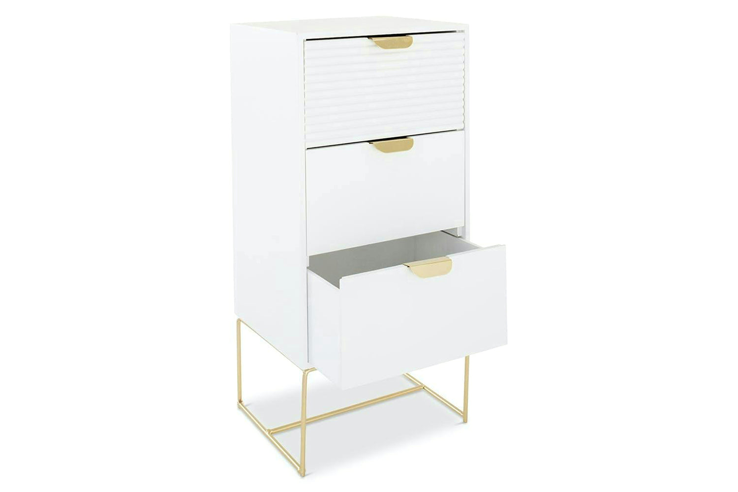 Frankie Bedside Table | Slim | White-5