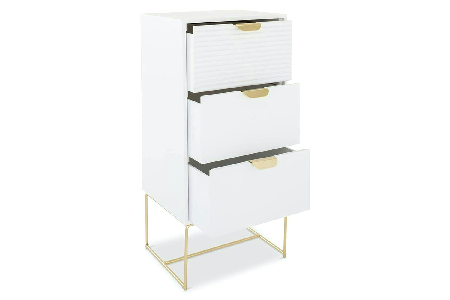 Frankie Bedside Table | Slim | White-6