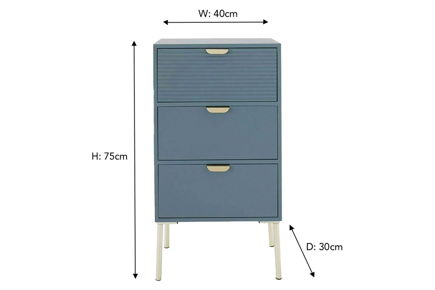 Frankie Bedside Table | Large | Blue-3