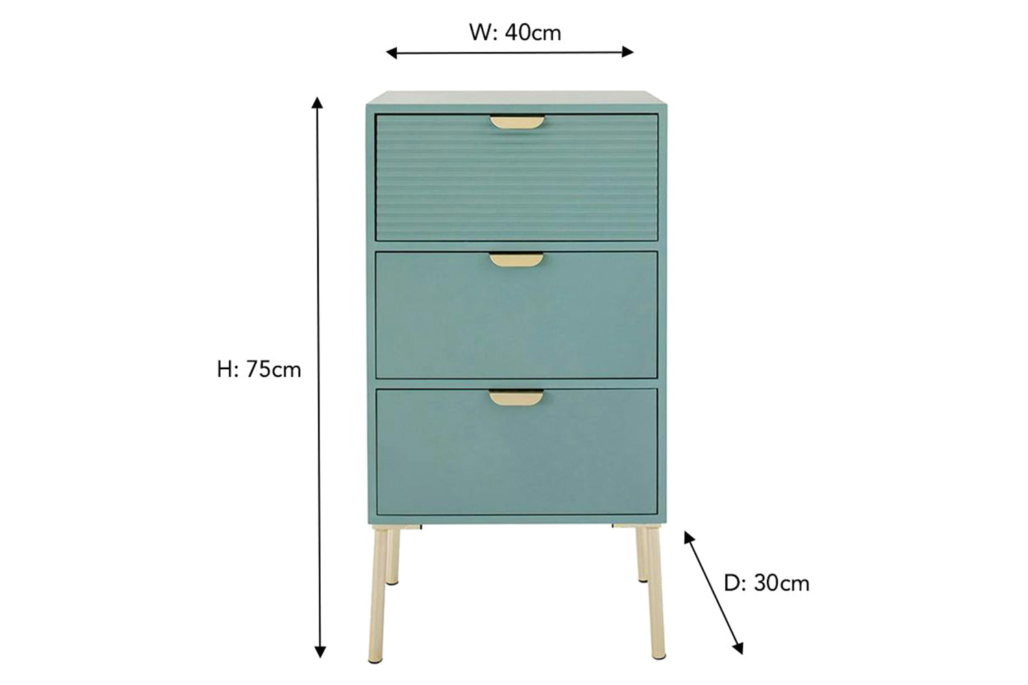 Frankie Bedside Table | Large | Green-3