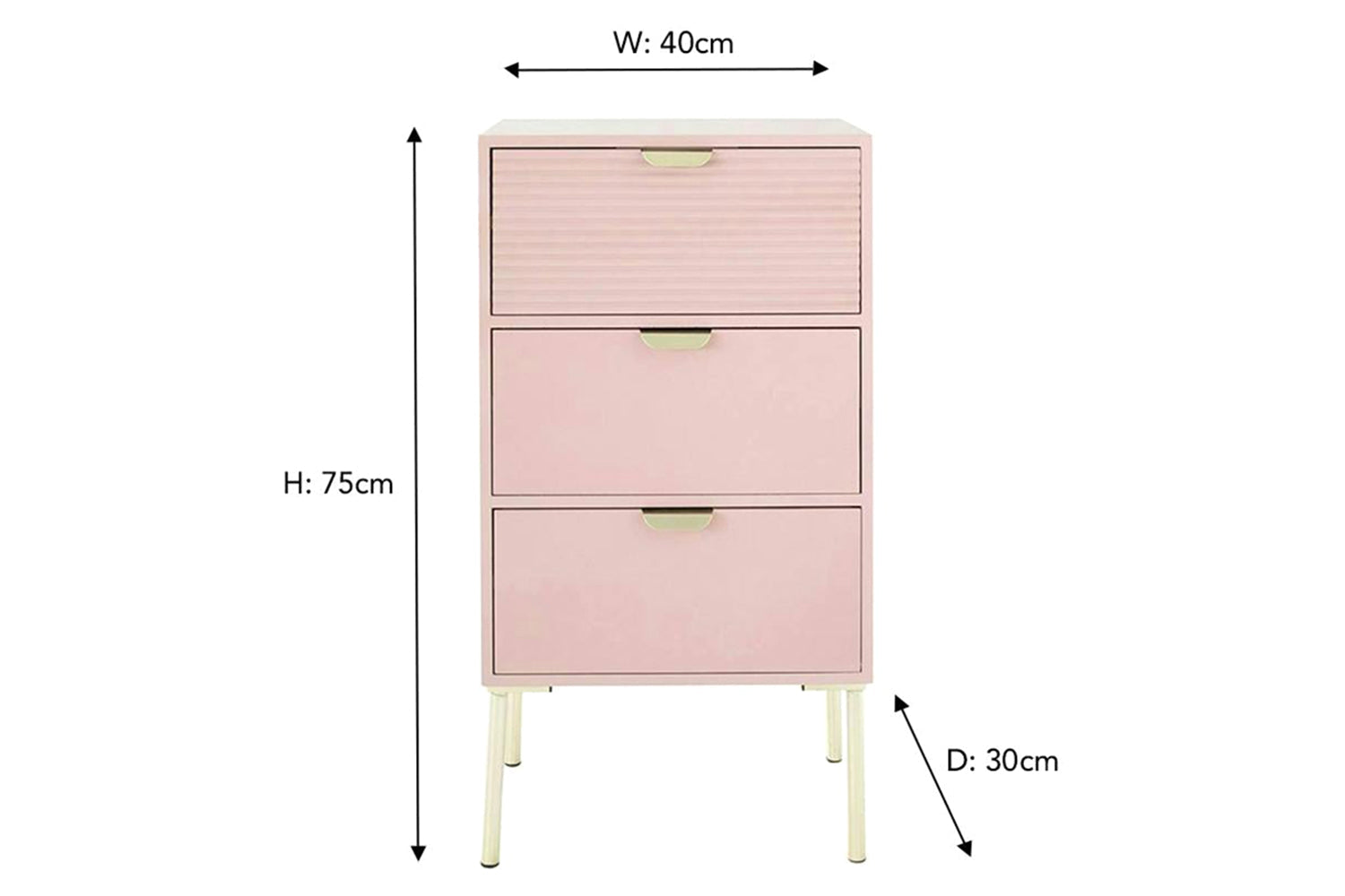 Frankie Bedside Table | Large | Pink-3