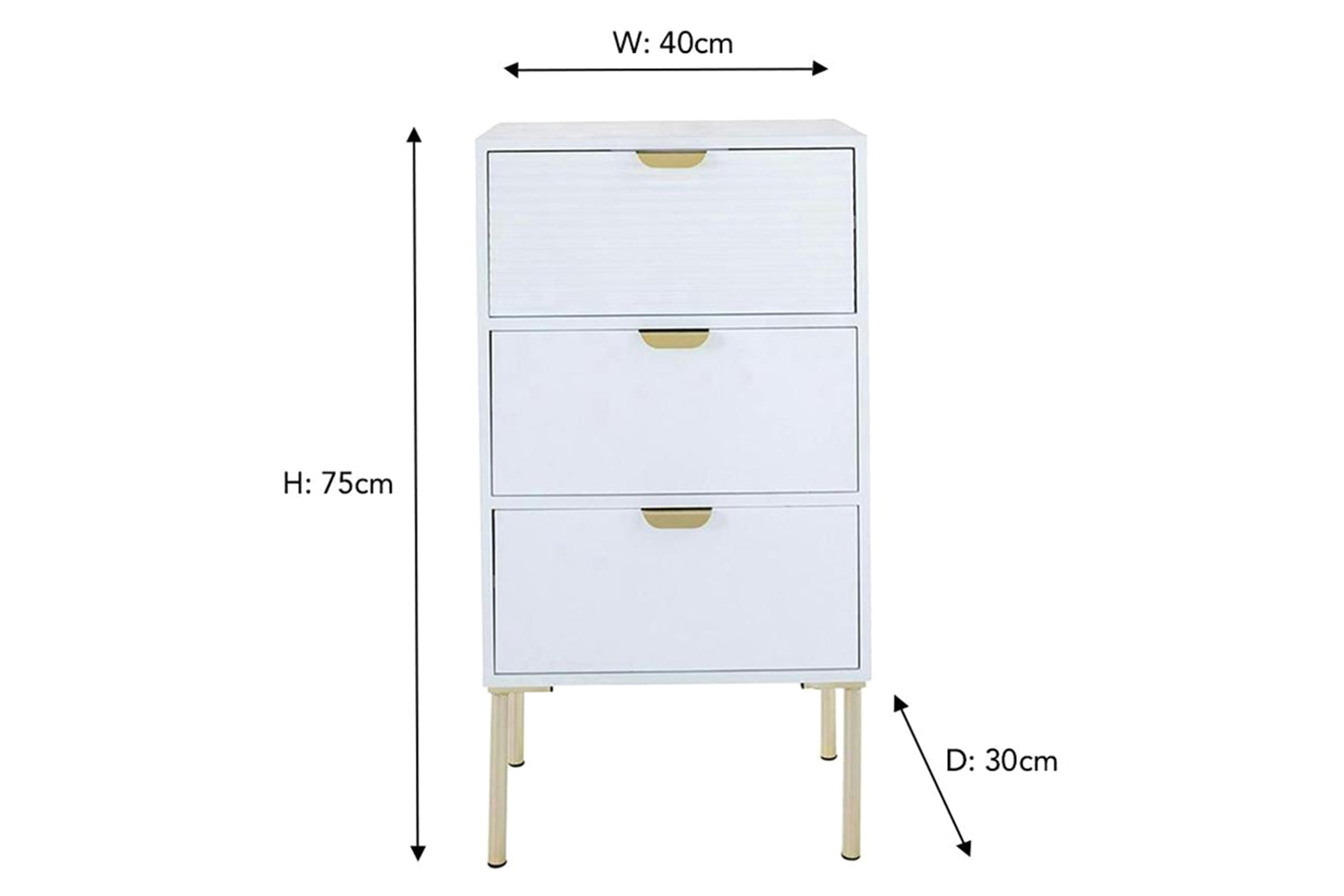 Frankie Bedside Table | Large | White-3
