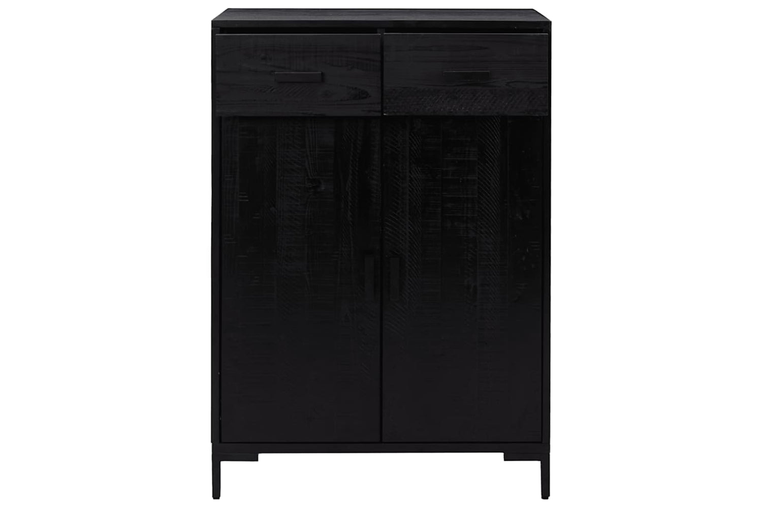 vidaXL 349934 Shoe Rack Black 75x40x110cm Solid Pinewood-2