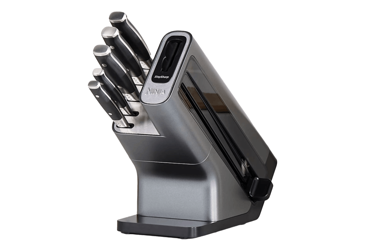 Ninja Foodi StaySharp Knife Block with Integrated Sharpener | 5 Pieces