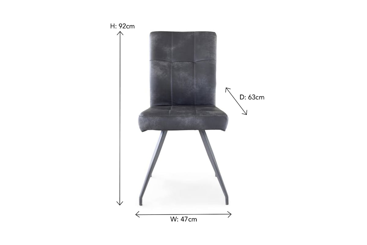 Andie Dining Chair | Leather & Fabric | Grey-10