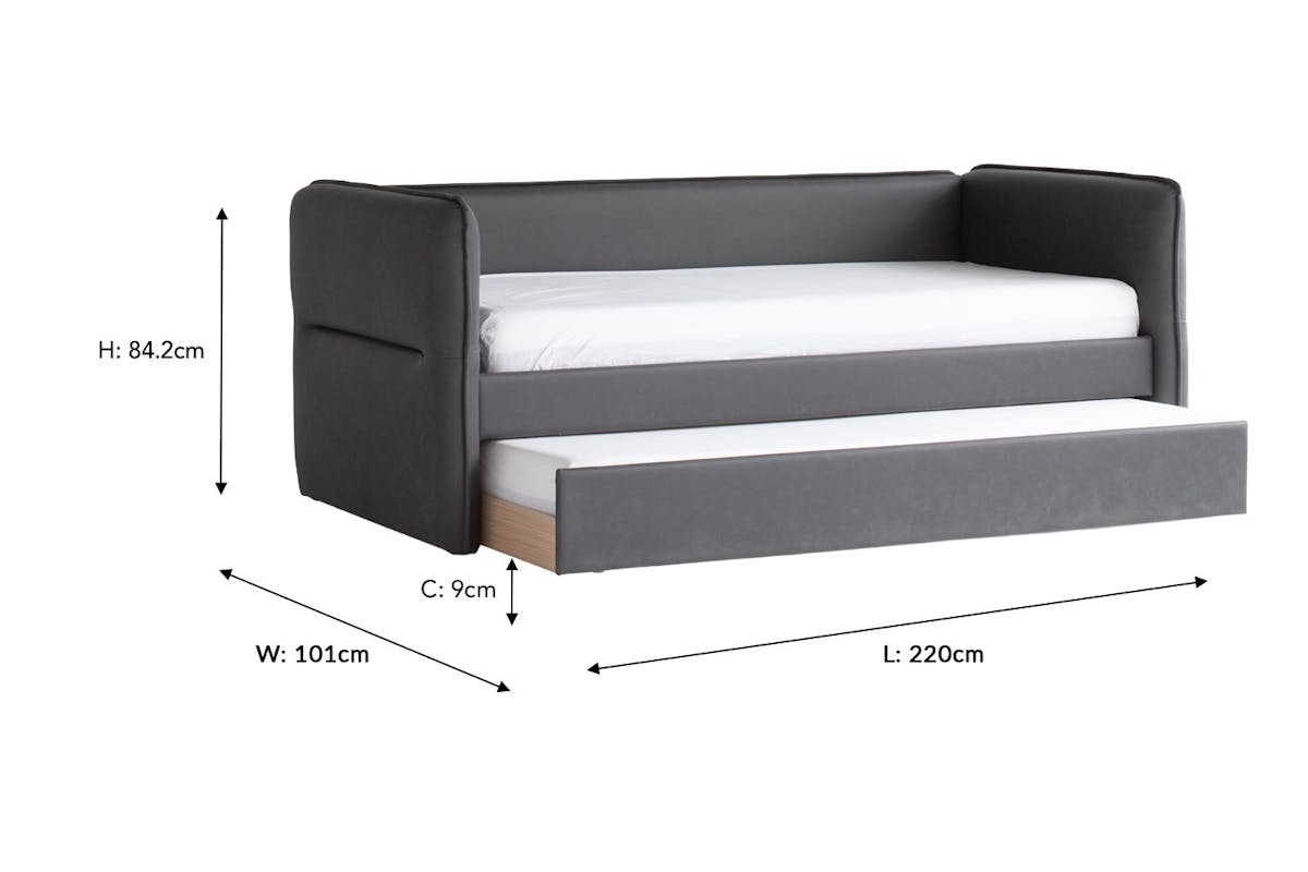 Kale Day Bed | Single | 3ft | Matt Black-3