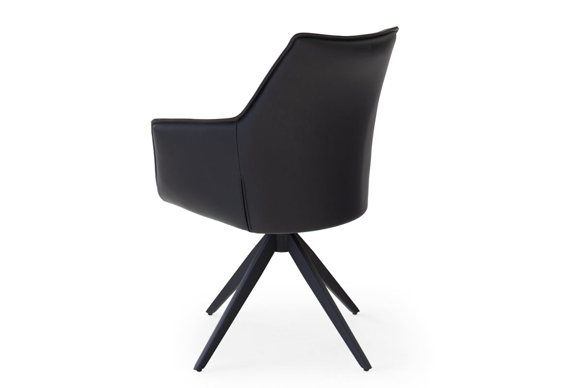 Kayleigh Carver Dining Chair | Swivel | Leather | Black-4