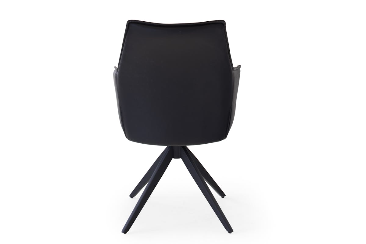 Kayleigh Carver Dining Chair | Swivel | Leather | Black-5